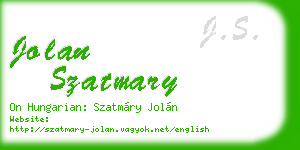 jolan szatmary business card