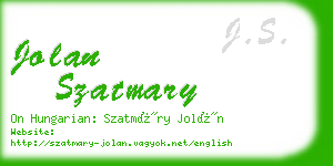 jolan szatmary business card